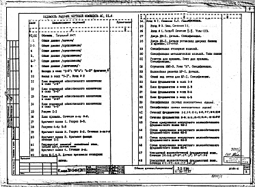 Состав фльбома. Типовой проект 111-96-79.87Альбом 2 Архитектурно-строительные, электротехнические и сантехнические чертежи выше отм.0 АС.1-1; ОВ.1-1, 1-3; ВК.1-1; Г.1-1; ЭО.1-1; СС.1-1; ДО.1-1