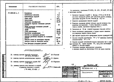 Состав фльбома. Шифр РС 2259-86Альбом 1 Рабочие чертежи Часть 1