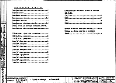 Состав фльбома. Шифр РС 2296-79Альбом 1 Рабочие чертежи Часть 1