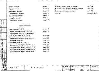 Состав фльбома. Шифр РС 2357-72Альбом 1 Рабочие чертежи 
