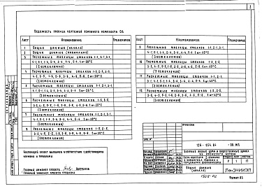 Состав фльбома. Типовой проект 126-054.84Альбом 2 Часть 1. Отопление и вентиляция. Материалы для проектирования