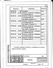 Состав фльбома. Типовой проект 126-057.84Альбом 4 Сметы. Ведомости потребности в материалах