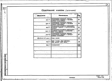 Состав фльбома. Типовой проект 143-216-11Альбом 1 Архитектурно-строительные чертежи. Чертежи по инженерному оборудованию