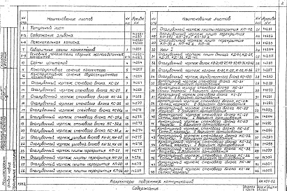 Состав фльбома. Шифр РК 1101-82Альбом 1 Рабочие чертежи 