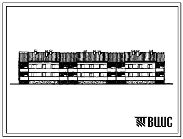 Фасады Типовой проект 111-26-95.85 2-этажный 3-секционный 16-квартирный жилой дом (наружные стены из Аглопоритобетонных панелей). Для строительства во 2 климатическом районе Украинской ССР (Полтавская область).