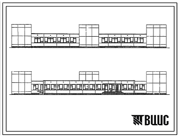 Фасады Типовой проект VI-44 Детское дошкольное учреждение на 10 групп с круглосуточным пребыванием детей (исходный проект в полном составе)