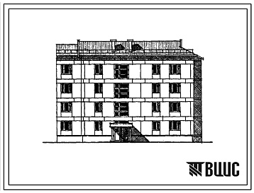 Фасады Типовой проект 24-0213.86 4-этажная 12-квартирная торцевая блок-секция Т 1-2-3 (правая)