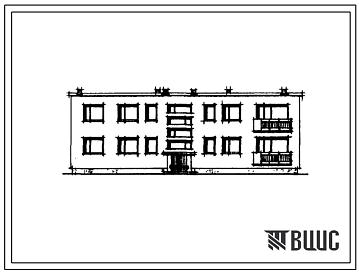 Фасады Типовой проект 114-22-49 Двухэтажный шестиквартирный секционный жилой дом (двухкомнатных-4, трехкомнатных-2).