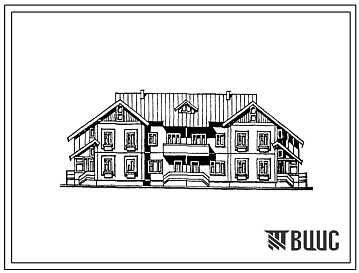 Фасады Типовой проект 141-25-76.87 2-х этажный 6-ти квартирный жилой дом с 2-х, 3-х и 4-х комнатными квартирами в двух уровнях