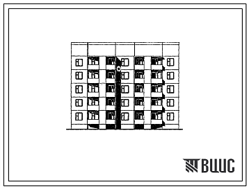 Фасады Типовой проект 135-0243с.85 5-этажная рядовая блок-секция на 20 квартир для Бурятской АССР