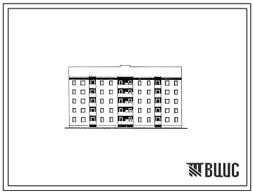 Фасады Типовой проект 114-099с.86 Блок-секция 5-этажная 2-секционная 20-квартирная рядовая-торцовая 4.5-4.5