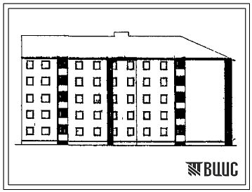 Фасады Типовой проект 114-092c.85 Блок-секция 5-этажная 2-секционная 30-квартирная торцевая правая