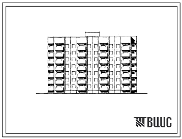 Фасады Типовой проект 90-0298.1.13.90 Блок-секция 7-этажная 56-квартирная рядовая 1-1-1-1-2-2-3-3 (для строительства в г. Омске и Омской области)