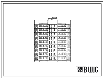 Фасады Типовой проект 144-022.13.87 Блок-секция 9-этажная 36-квартирная рядовая 2-2-3-3 /для строительства в УССР/