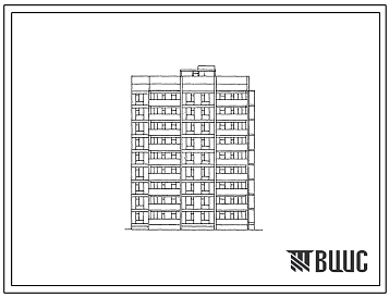 Фасады Типовой проект 144-018.13.87 Блок-секция 9-этажная 36-квартирная торцовая правая 1-2-2-3 /для строительства в УССР/