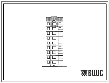 Фасады Типовой проект 90-0181.23.87 Компоновочный объемно-планировочный элемент 9 этажный 9.8Л (для Владимирской области)