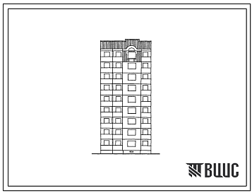 Фасады Типовой проект 90-0173.23.87 Компоновочный объемно-планировочный элемент 9 этажный 9.1Л (для Владимирской области)