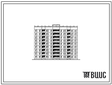 Фасады Типовой проект 135-0137/1.2 9-этажная блок-секция общежития для рабочих и служащих на 233 места с ячейками на 3-4 человека