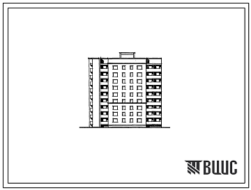 Фасады Типовой проект 89-077/1 Девятиэтажная блок-секция торцевая правая на 36 квартир (двухкомнатных 2Б-18, трехкомнатных 3Б-18). Для строительства в 3 климатическом районе во 2В климатическом подрайоне Белорусской ССР