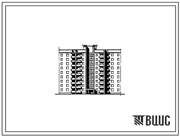 Фасады Типовой проект 89-099.86 Девятиэтажная блок-секция рядовая с торцевыми окончаниями на 72 квартиры (меридиональная)