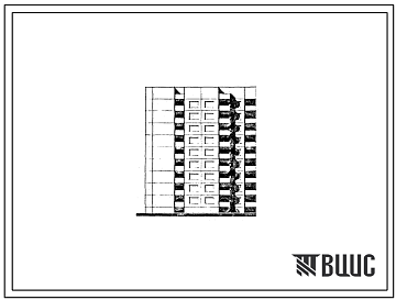 Фасады Типовой проект 90-062.85 9-этажная торцевая блок-секция на 36 квартир 2Б.2Б.3Б.3Б (правая). Для строительства во 2В климатическом подрайоне Белорусской ССР.