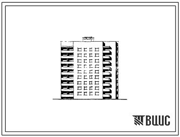 Фасады Типовой проект 89-0132.13.90 9-этажная торцовая блок-секция 2.2.3.3 на 36 квартир (левая) (для строительства в Белорусской ССР)