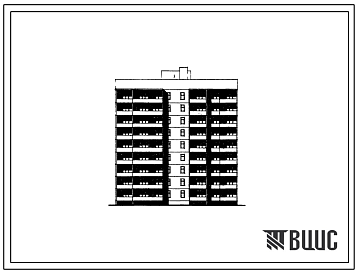 Фасады Типовой проект 96-018/75/1.2 Блок-секция рядовая 9-этажная 36-квартирная 1Б-2Б-3Б-4Б