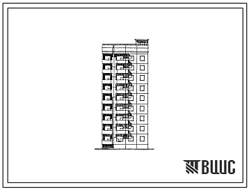 Фасады Типовой проект 94-0115.84 9-этажный 18-квартирный блок-элемент, левый Б 1л. 2Б-3Б /для строительства в г. Херсоне/