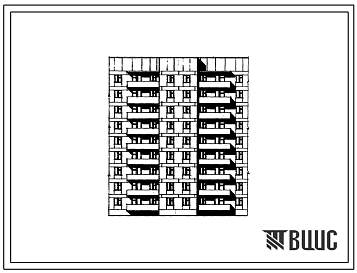 Фасады Типовой проект 81-08/1.2 Девятиэтажная блок-секция на 36 квартир (двухкомнатных 2Б-18, трехкомнатных 3А-18). Для строительства в 1В климатическом подрайоне,2 и 3 климатических районах