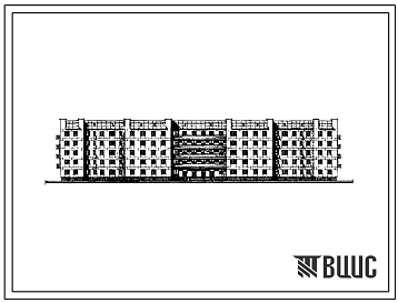 Фасады Типовой проект 163-123-20 Общежитие пятиэтажное на 379 мест