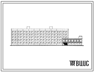 Фасады Типовой проект 163-88-6/1.2 Пятиэтажное общежитие на 395 мест для рабочих и служащих.