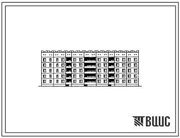 Фасады Типовой проект 125-051/1.2 5-ти этажная блок-секция общежития для рабочих и служащих на 226 мест с ячейками на 12 и 3 - 4 человека