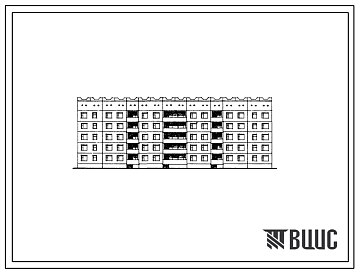 Фасады Типовой проект 125-050/1.2 5-ти этажная блок-секция общежития для рабочих и служащих на 203 места с ячейками на 3-4 человека
