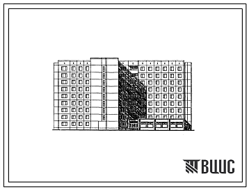 Фасады Типовой проект 161-97-218.86 Общежитие 9-этажное на 600 мест для студентов и учащихся