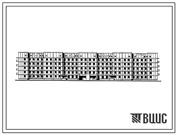 Фасады Типовой проект 163-123-44м.86 Общежитие 5-этажное на 408 человек для рабочих и служащих