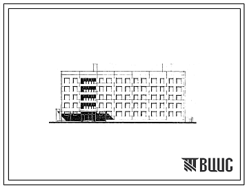 Фасады Типовой проект 163-88-11/1.2 Пятиэтажное общежитие на 245 мест для рабочих и служащих.
