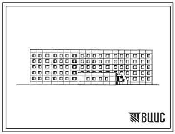 Фасады Типовой проект 161-97-280.86 Общежитие 5-этажное на 234 места для рабочих и служащих