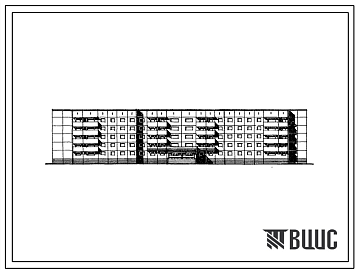 Фасады Типовой проект 161-97-56/1.2 Общежитие 5-этажное на 390 мест для рабочих и служащих