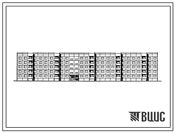 Фасады Типовой проект 161-112-65.13.88 5-этажное общежитие на 450 человек для рабочих и служащих (для строительства в г. Воркуте)