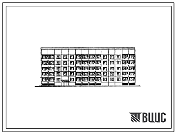 Фасады Типовой проект 161-121-137.13.87 5-этажное общежитие на 157 мест для рабочих и служащих (для строительства в Ленинградской области)