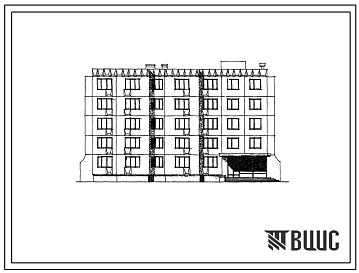 Фасады Типовой проект 161-210-15 Пятиэтажное общежитие на 100 мест для строительства во 2В климатическом подрайоне, 2 климатическом районе Белорусской ССР