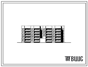 Фасады Типовой проект 181-75-20/1.2 Блок-секция 5-этажная 36-квартирная 1Б-2Б-3Б-3Б и 1Б-2Б-3Б-3Б (с пожарным проездом)