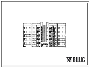 Фасады Типовой проект 181-01.85 5-этажная рядовая с торцевыми окончаниями блок-секция на 40 квартир для малосемейных. Для строительства во 2В климатическом подрайоне Белорусской ССР.