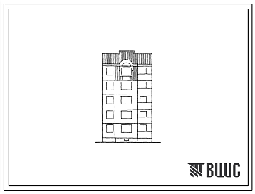 Фасады Типовой проект 90-0165.23.87 Компоновочный объемно-планировочный элемент 5 этажный 5.8Л (для Владимирской области)