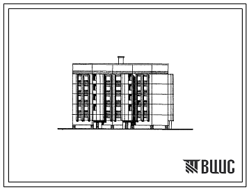 Фасады Типовой проект 184-02м.87 Блок-секция 5-этажная торцевая 2-3-3-4.
