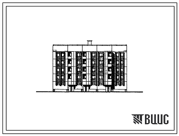 Фасады Типовой проект 184-01м.87 Блок-секция 5-этажная рядовая 1-2-2-3-3.