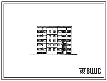 Фасады Типовой проект 121-0198.13.88 Блок-секция 5-этажная 30-квартирная рядовая 1.1.1.1.1.2 с квартирами для малосемейных (для строительства в Ленинградской области)