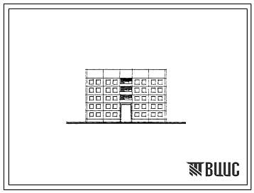 Фасады Типовой проект 84-037/1.2 Блок-секция 5-этажная 20-квартирная рядовая с проездом