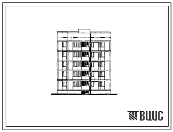 Фасады Типовой проект 126-064.84 Пятиэтажная блок-секция рядовая с торцевыми окончаниями на 10 квартир. Для строительства в городах и поселках городского типа