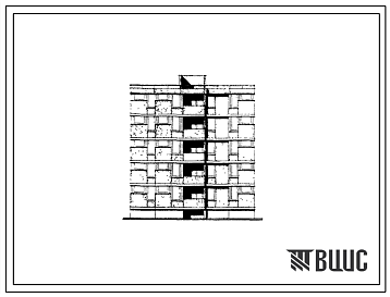 Фасады Типовой проект 126-064/1 Блок-секция пятиэтажная 10-квартирная рядовая с торцевыми окончаниями (трехкомнатных 3А — 5, четырехкомнатных 4Б — 5).